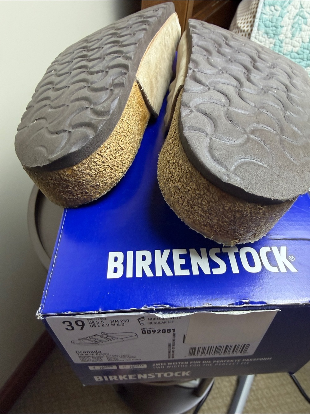 Birkenstock Granada Tobacco Brown Suede Slide Sandals Women’s 39 (8.0) Regular - Picture 8 of 8